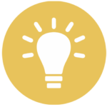 gold icon with lightbulb