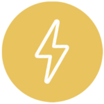 gold icon with lightning bolt